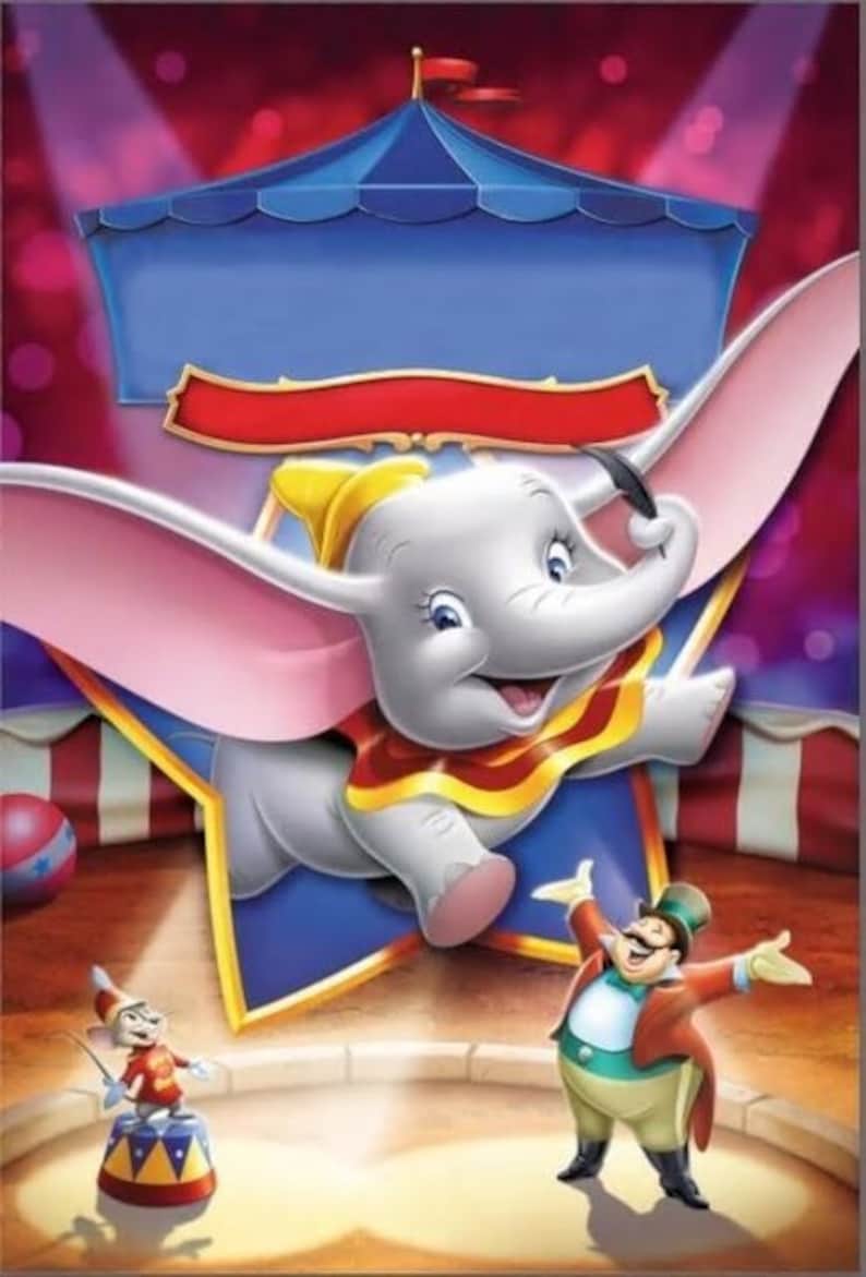 Dumbo Backdrop Birthday party Photography Circus party carnival banner 5ft x 7ft Printed