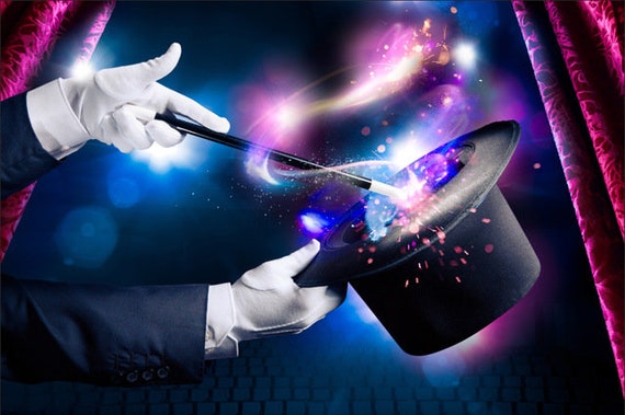 Magic Birthday Party Magician Event Backdrop Photography Circus party banner 5ft x 7ft Printed Il_570xn