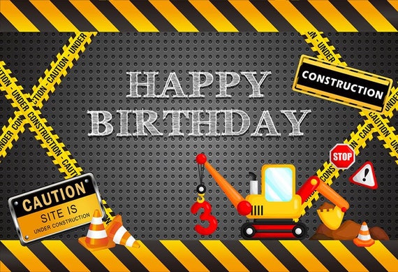 Construction Backdrop Birthday Photography Boys party night banner Toothless 5ft x 7ft Printed Il_570xn