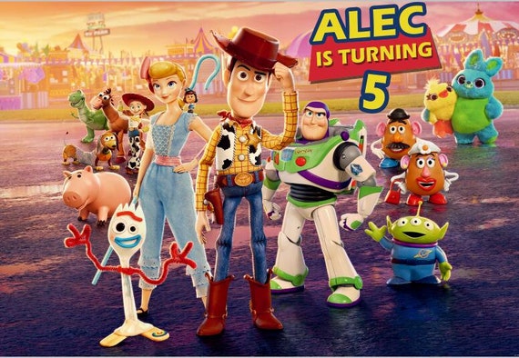 Toy Story 4 Backdrop Birthday Party Event Backdrop Photography baby Birthday banner 5ft x 7ft Printed Il_570xn