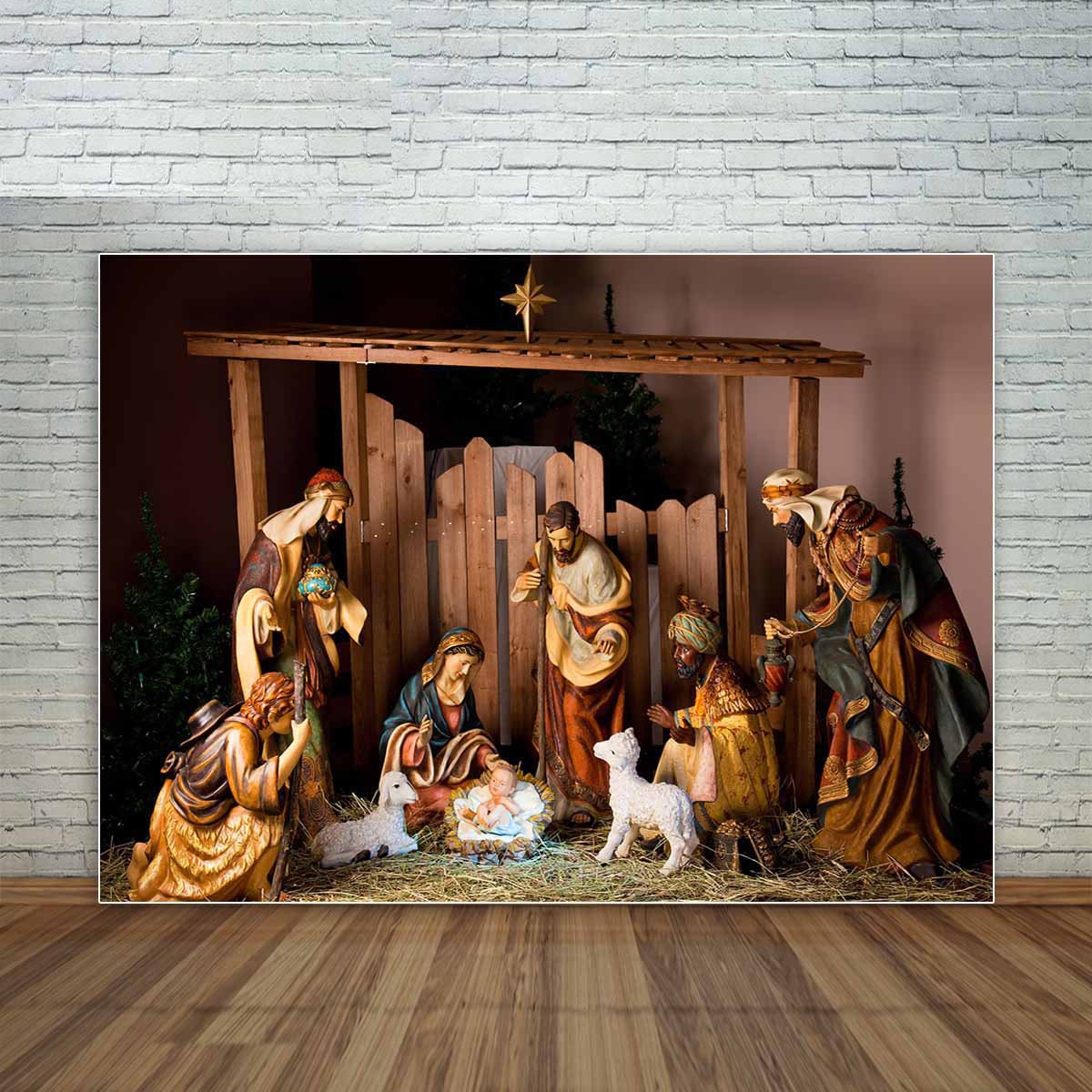Nativity backdrop Xmas Backdrop Photography Jesus Mary banner Etsy