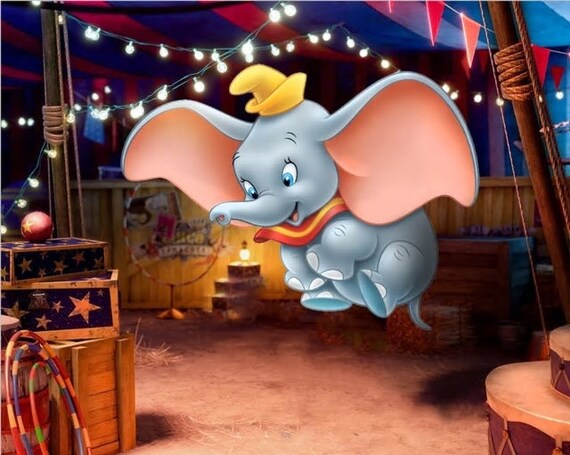 Dumbo Backdrop Birthday party Photography Circus party carnival banner 5ft x 7ft Printed Il_570xn
