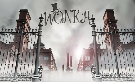 Willy Wonka backdrop Charlie and the Chocolate Factory Backdrop Birthday Photography Willy Wonka party banner 5ft x 7ft Printed Il_570xn