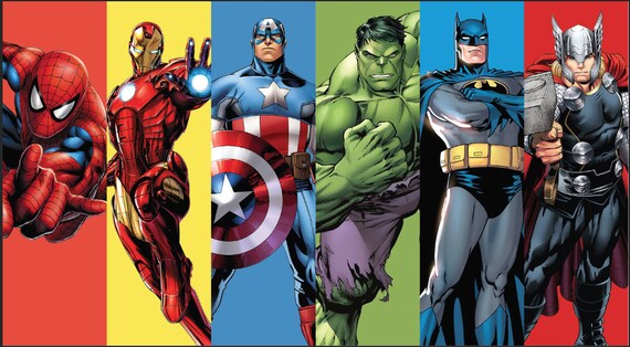 Avengers Backdrop Birthday party retro super hero backdrop Photography kids hulk iron man capatain america party banner 5ft x 7ft Printed Il_570xn