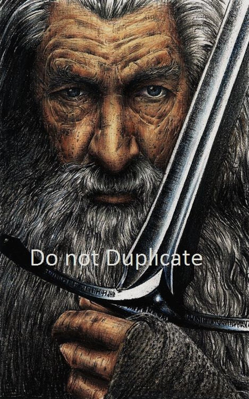 Gandalf From the Hobbit 11 X 17 Colored Pencil Drawing Print - Etsy