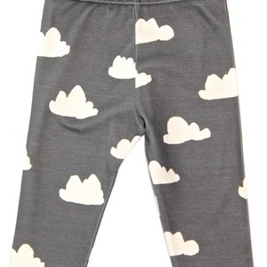 Salt City Emporium rain cloud print children leggings, modern organic, baby leggings, hipster kid, boy clothing, gender neutral