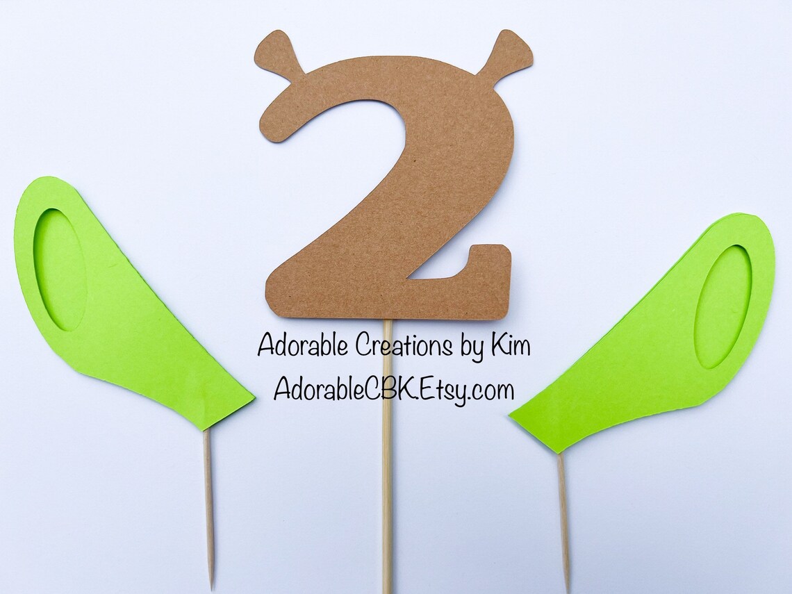 Shrek Cake Topper Shrek 1 Topper Shrek Ears Shrek First Etsy Australia