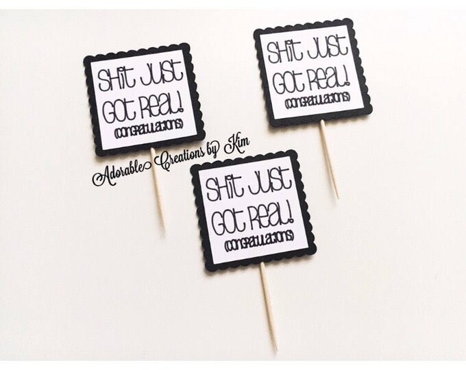 Graduation Cupcake Toppers Shit Just Got Real Cupcake Toppers ...