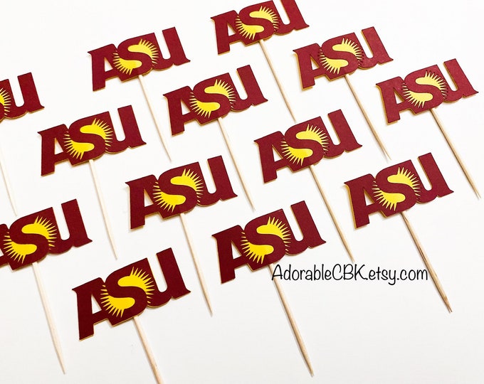 ASU Cupcake Toppers Arizona State Topper Arizona State University