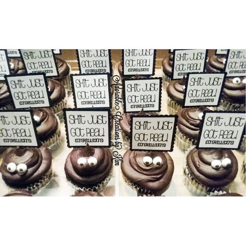 Graduation cupcake toppers shit just got real cupcake toppers | Etsy