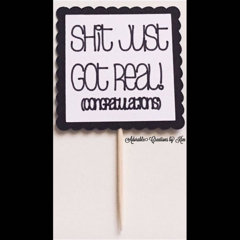Graduation cupcake toppers shit just got real cupcake toppers | Etsy