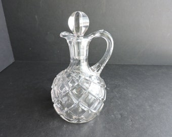 Glass Oil Cruet with Stopper | Vintage Kitchen Table Server | Chef Cooking Salad Accessory | GreenTreeBoutique