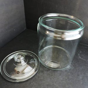 Small Glass Cookie Jar Vintage Kitchen Snacks Container with Lid GreenTreeBoutique
