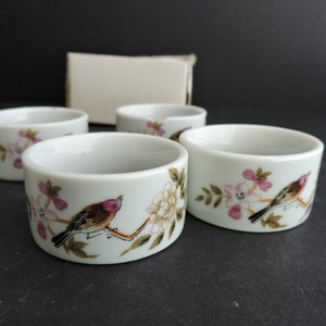 Ceramic Bird Napkin Rings Set of 6 Floral Dining Tableware GreenTreeBoutique image 2