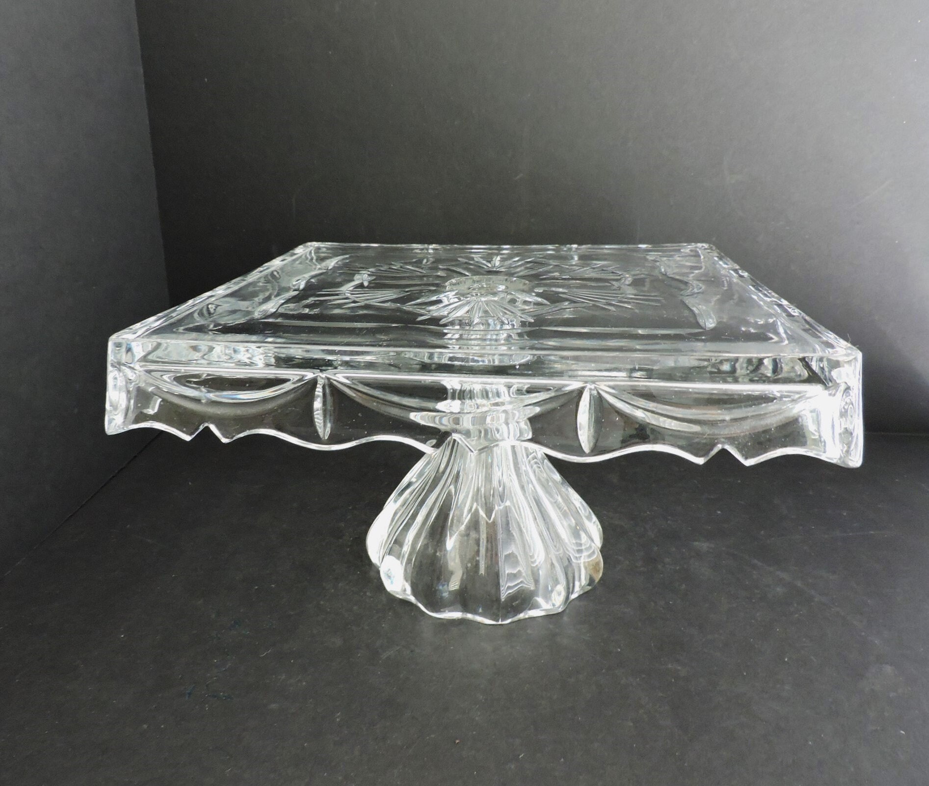 Crystal Cake Vintage Square Cake Stand Shannon Crystal Godinger