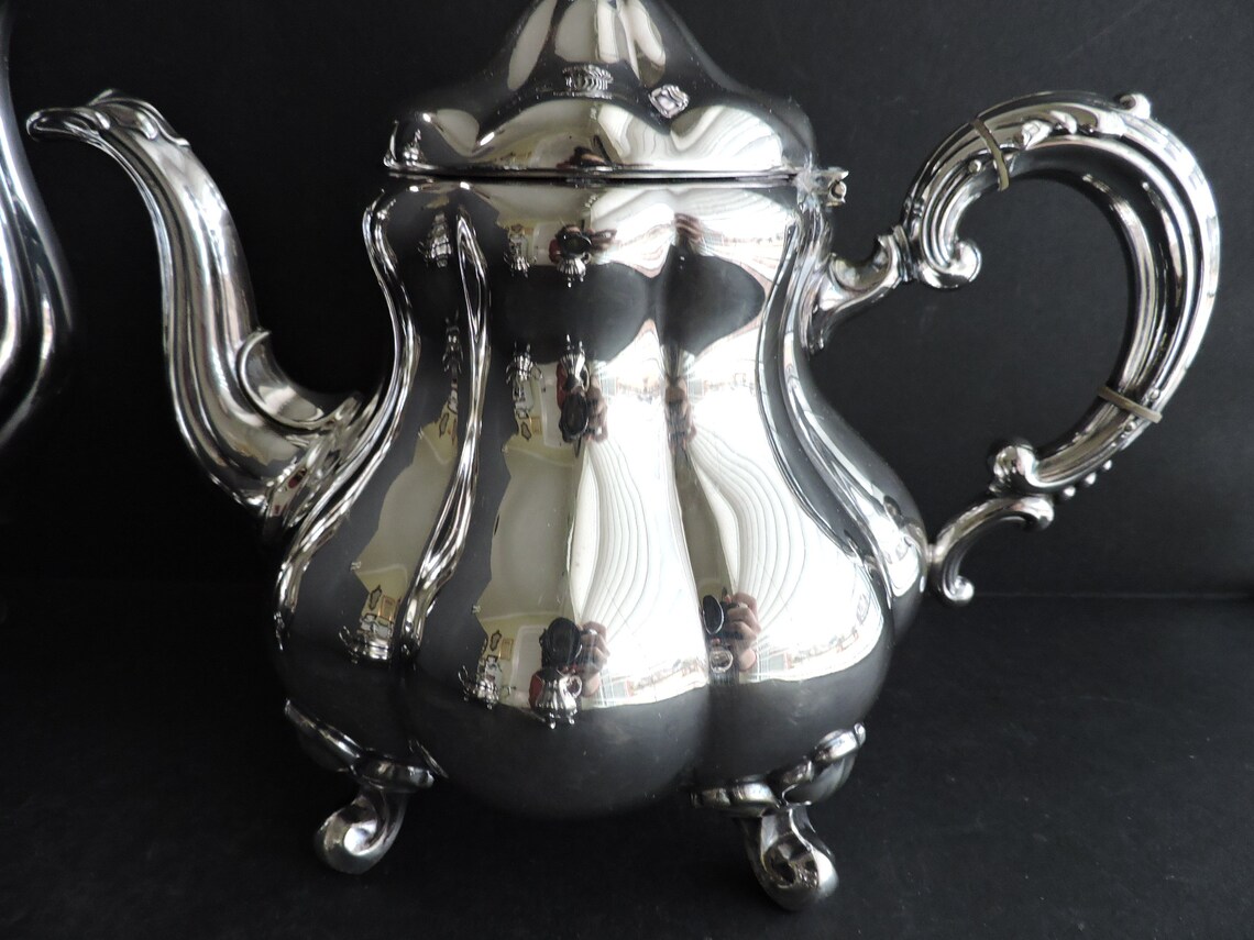 Alpacca Silver Plate Tea Set Cream & Sugar Vintage 4 Pieces Antique ...