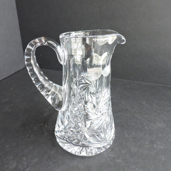 Starburst Etched Glass Cream Pitcher | Breakfast Milk Server | Vintage Keepsake | GreenTreeBoutique