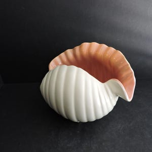 White Shell Planter Vintage Ceramic Plant Holder Coffee Table Beach Centerpiece GreenTreeBoutique