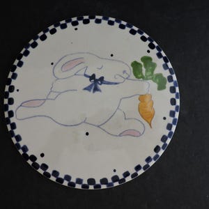 Lola Barb Rabbit Ceramic Trivet Vintage  Hot Pad Buffet Serving Plate GreenTreeBoutique