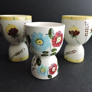 Egg Cups Set of 3 Vintage Hard Boiled Egg Server Kitchen Accessory Collectible Serving Dish GreenTreeBoutique
