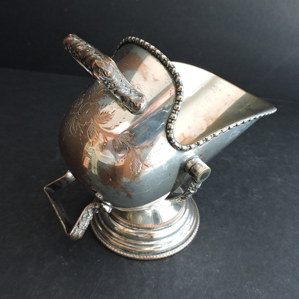 England Silver Plate Sugar Scuttle | Vintage Sweetener Scoop Container | Holiday Table | GreenTreeBoutique