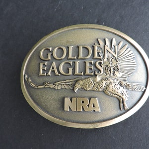 Hebilla de cinturón NRA Golden Eagles Vintage de la Asociación Nacional del Rifle Accesorios de caza GreenTreeBoutique