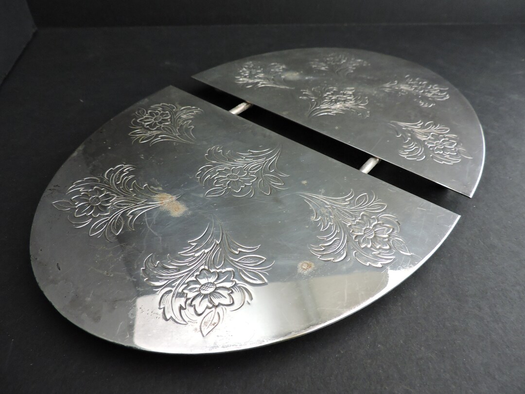 Expandable Silver Plate Trivet Vintage West Germany Dining Footed Hot
