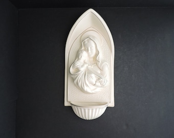 Mother Mary & Baby Jesus Ceramic Wall Decor Religious Catholic Icon Altar Shrine Made in Mexico GreenTreeBoutique