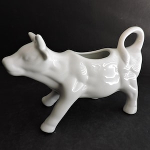 Cremeira de leite de vaca vintage em cerâmica, para servir laticínios, decoração de fazenda, estação de café - GreenTreeBoutique