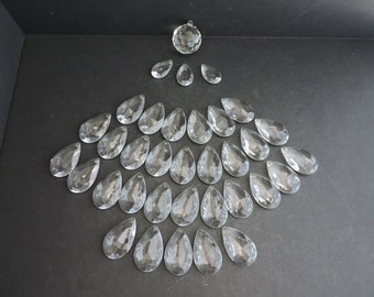 Chandelier Glass Prisms | Vintage Teardrop Replacement Lighting Crystals | GreenTreeBoutique