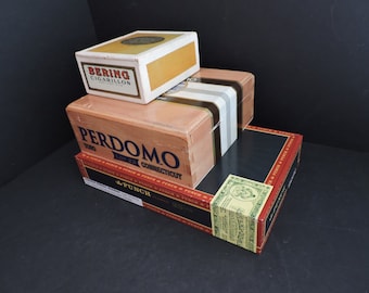Cajas de madera para puros, juego vintage, caja de madera para almacenar tabaco, artículos para manualidades publicitarios, hechos en Honduras GreenTreeBoutique