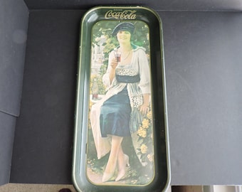 Coca-Cola Advertising Metal Tray Drink Advertising Art Rectangle Tin Serving Tray Set Prop GreenTreeBoutique