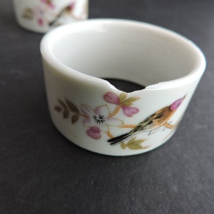 Ceramic Bird Napkin Rings Set of 6 Floral Dining Tableware GreenTreeBoutique image 6