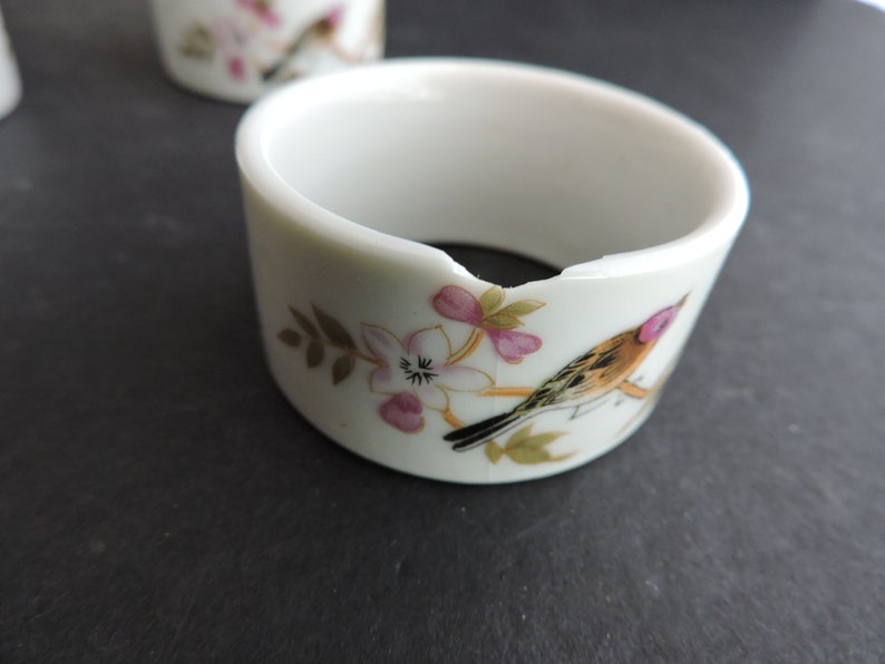 Ceramic Bird Napkin Rings Set of 6 Floral Dining Tableware GreenTreeBoutique image 6