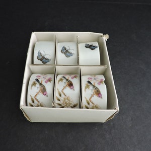 Ceramic Bird Napkin Rings Set of 6 Floral Dining Tableware GreenTreeBoutique image 3