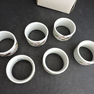 Ceramic Bird Napkin Rings Set of 6 Floral Dining Tableware GreenTreeBoutique image 4