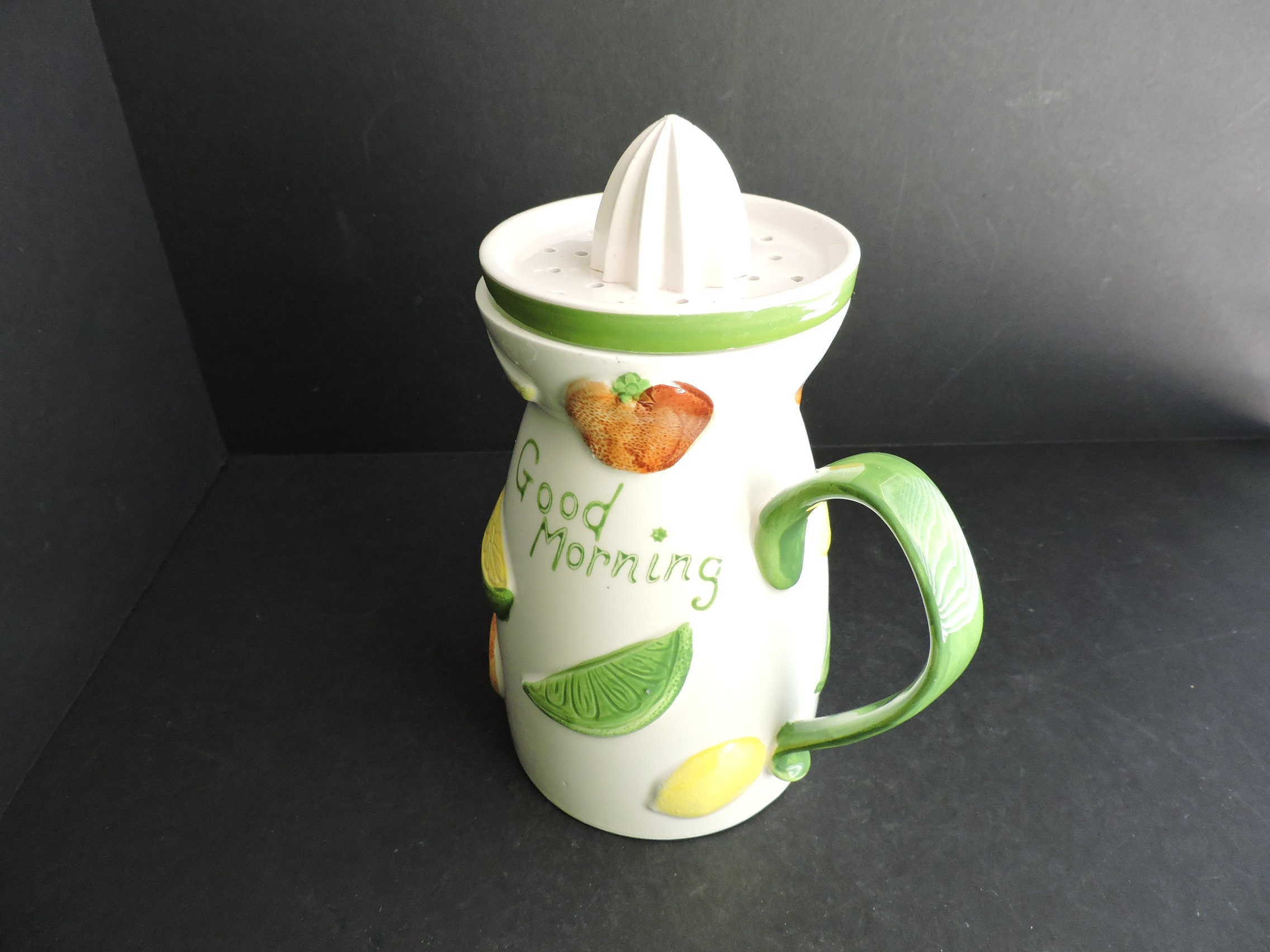 Ceramic Juicer Pitcher Vintage Citrus Reamer Kitchen Accessory Decor GreenTreeBoutique