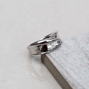 Irregular silver ring , chunky silver ring , organic silver ring , sterling silver 925 ring , geometic ring , adjustable silver ring , uk image 3