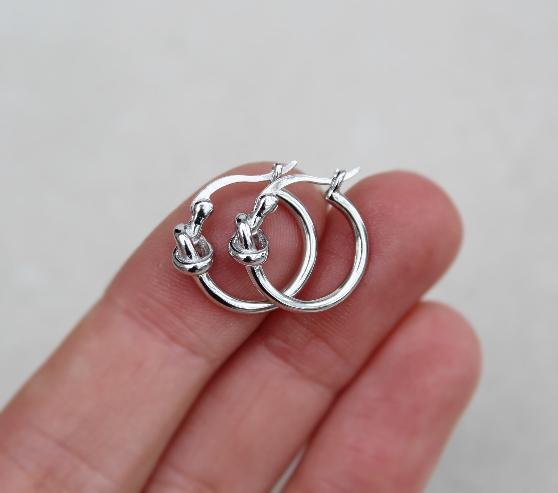 Small silver hoops tiny silver hoops dainty silver hoops Etsy