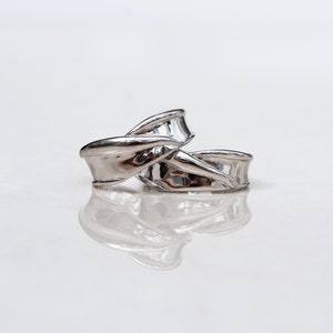 Irregular silver ring , chunky silver ring , organic silver ring , sterling silver 925 ring , geometic ring , adjustable silver ring , uk image 6