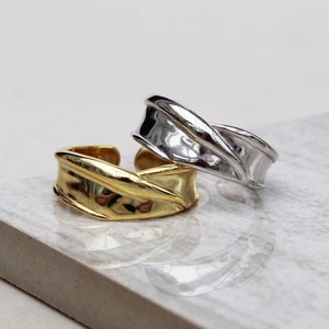 Irregular silver ring , chunky silver ring , organic silver ring , sterling silver 925 ring , geometic ring , adjustable silver ring , uk image 1