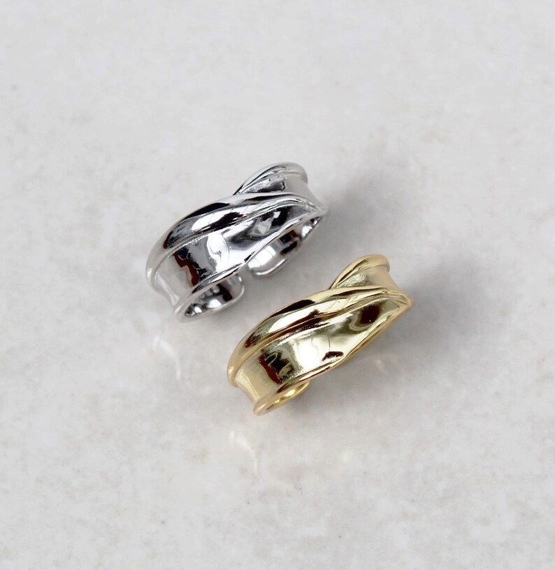 Irregular silver ring , chunky silver ring , organic silver ring , sterling silver 925 ring , geometic ring , adjustable silver ring , uk image 4