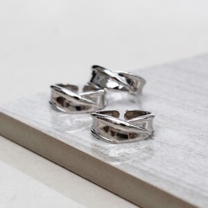 Irregular silver ring , chunky silver ring , organic silver ring , sterling silver 925 ring , geometic ring , adjustable silver ring , uk image 2