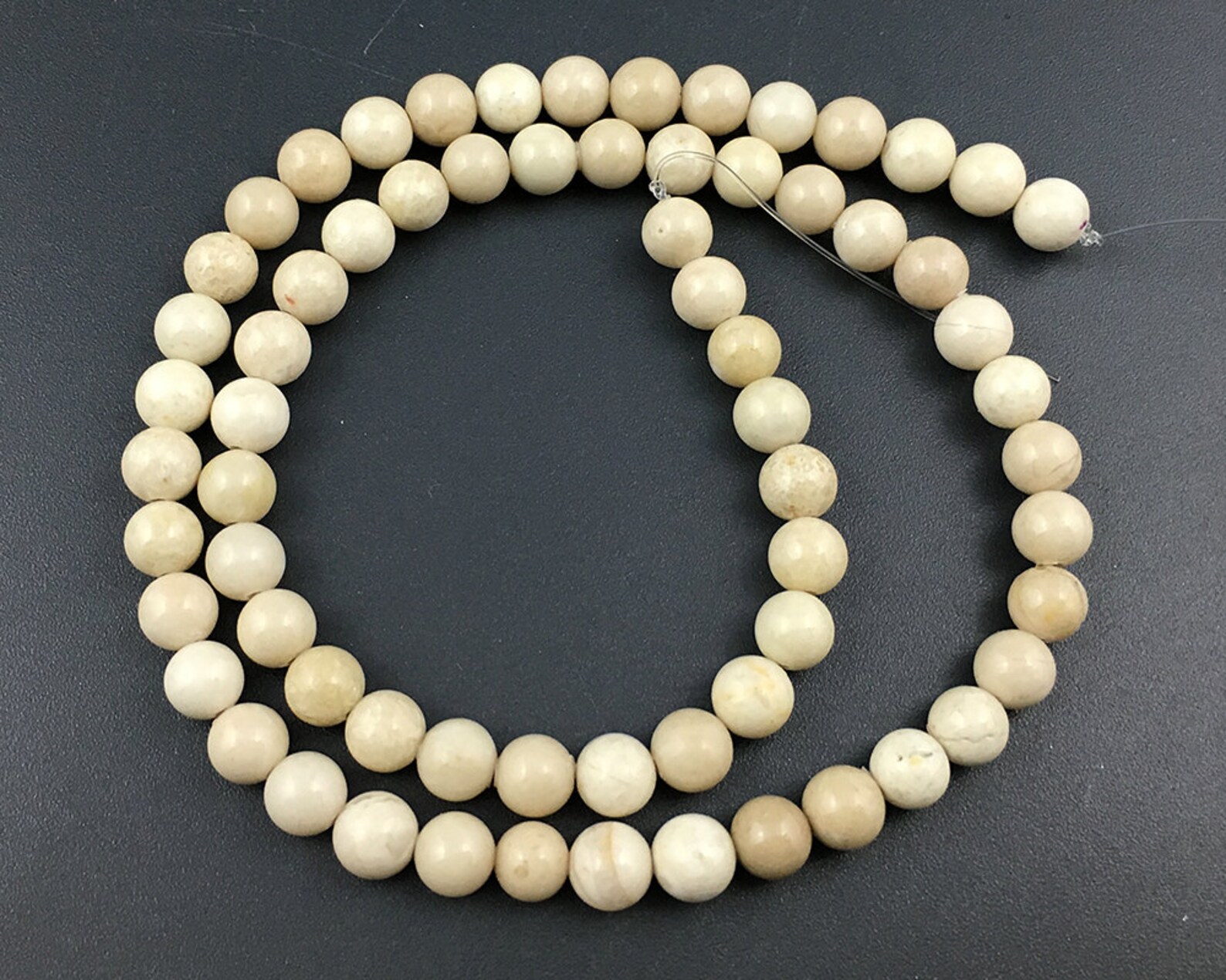 Natural Ivory White Fossil Jasper Beads Stone Beads Round Etsy
