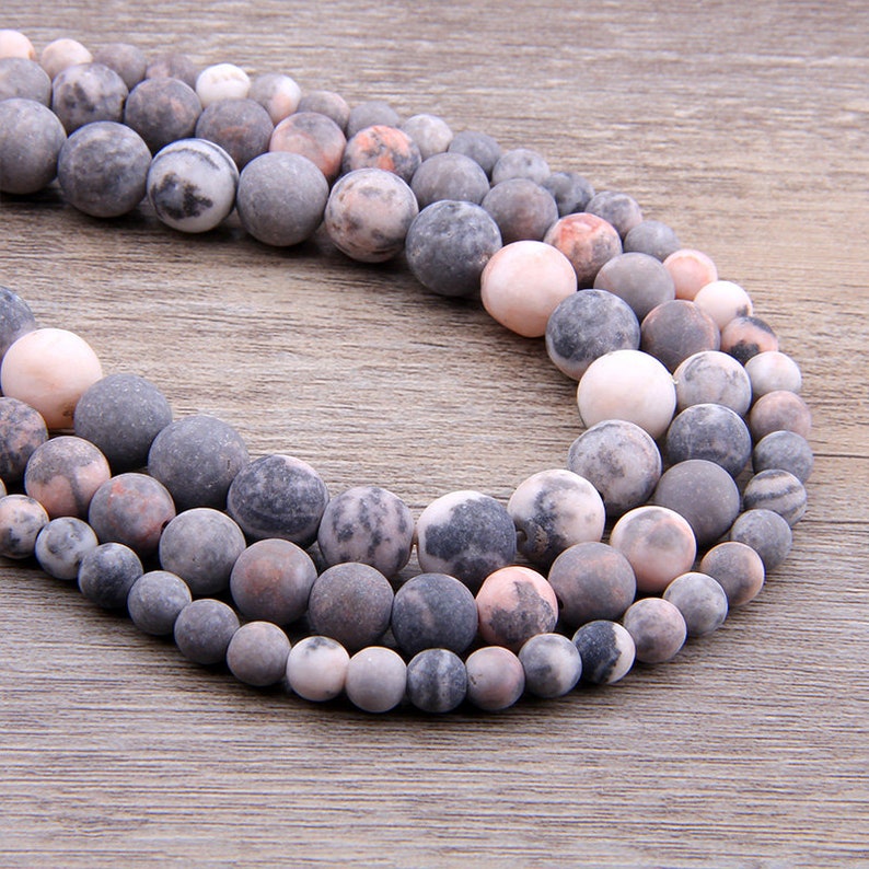 Pink Zebra Jasper Matte Beads Natural Gemstone Beads Round Etsy Canada