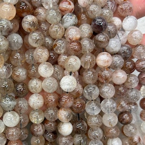 Black Gold Super Seven Quartz Crystal Beads Natural Gemstone Beads Round Stone Beads 6mm 8mm 10mm 15&#39;&#39;