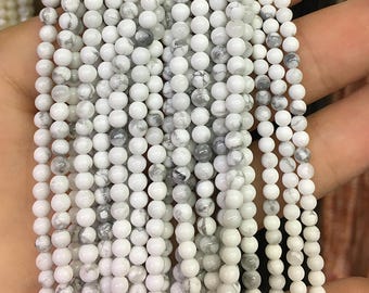 Howlite Faceted Beads, Natural Gemstone Beads, Round Stone Beads 2mm 3mm 4mm 15''