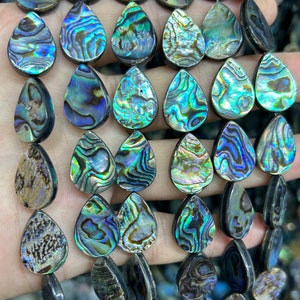 Abalone Shell Teardrop Beads, Natural Gemstone Beads, Flat Beads 10x14mm 13x18mm 15&#39;&#39;