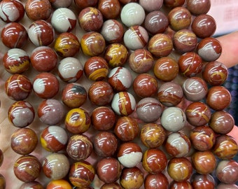 Red Noreena Jasper Beads Natural Gemstone Beads Round Stone Beads For Jewelry Making 4mm 6mm 8mm 10mm 12mm 15''
