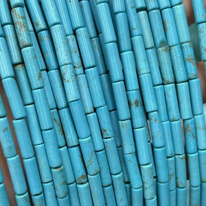 Blue Turquoise Tube Beads Natural Gemstone Beads Turquoise Stone Beads For Jewelry Making 4x6mm 4x13mm 15&#39;&#39;